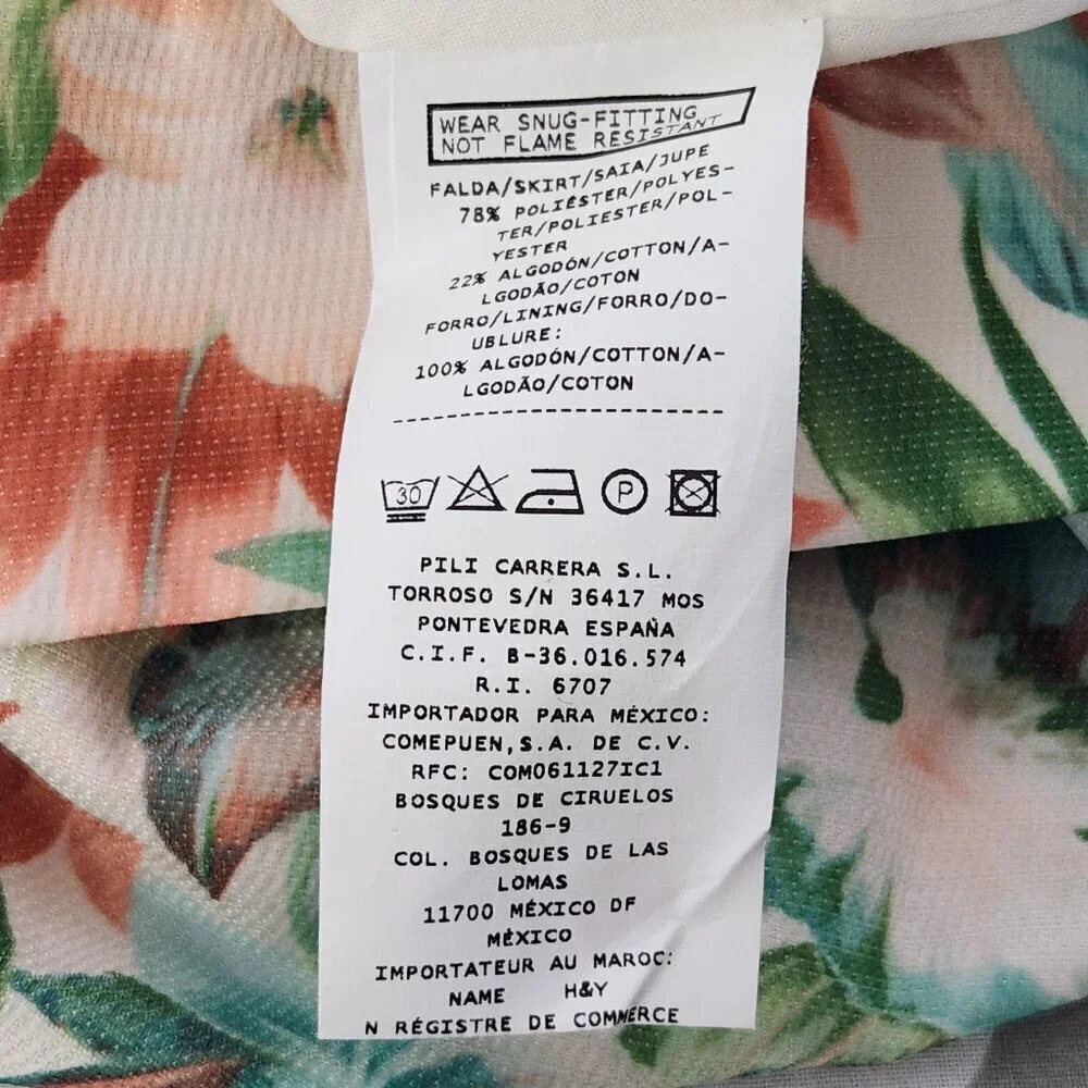 Pili Carrera Girls Skirt Size 12 Floral